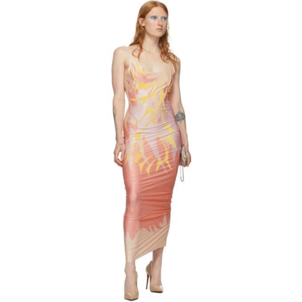 Maisie Wilen Printed Maxi Dress US XS IT 38 Womens Peach White $750